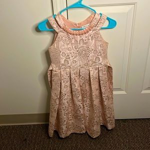 Rose gold flower dress with pearls collar from Bonnie Jean size 10